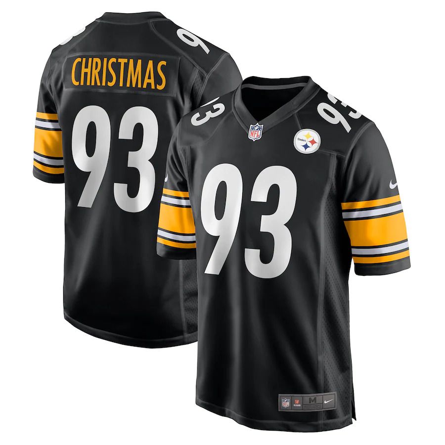 Men Pittsburgh Steelers #93 Demarcus Christmas Nike Black Game NFL Jersey